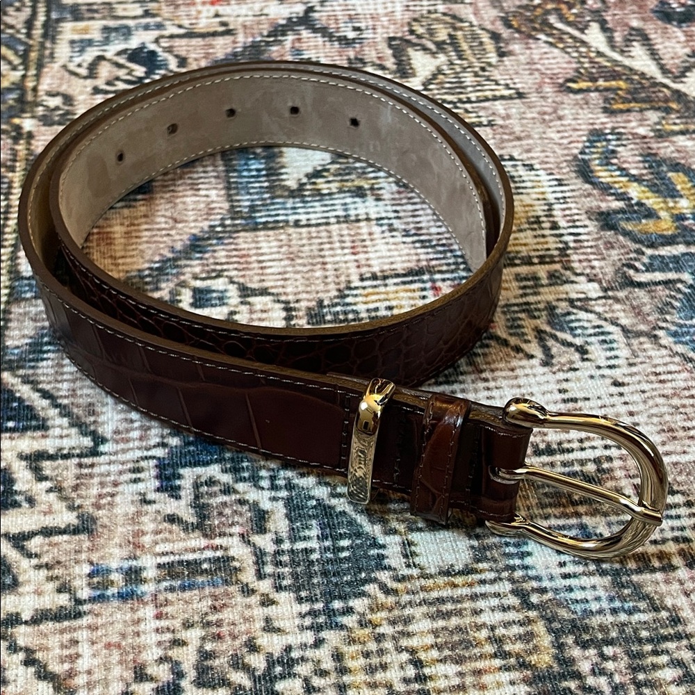 & Other Stories Brown Crocodile Pattern Belt